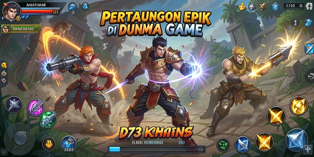 Tampilan gameplay D73 yang mendebarkan dan penuh aksi.