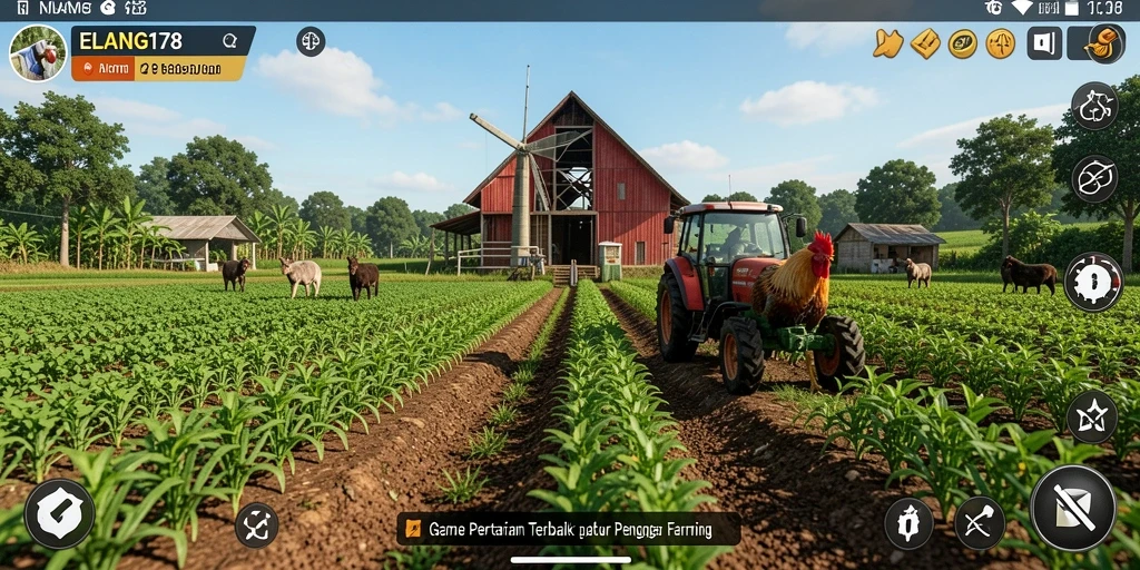 Tampilan menarik dari gameplay ELANG178 di dunia pertanian.