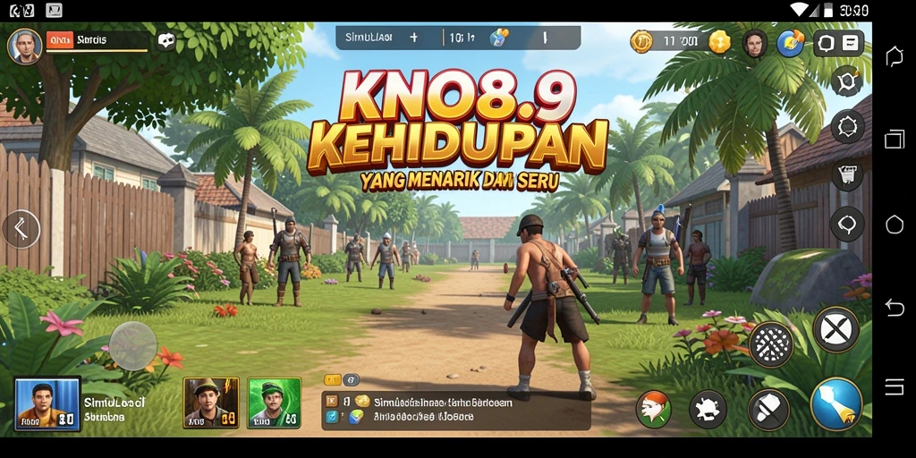 Screenshot gameplay KNO89 menampilkan suasana simulasi yang hidup dan interaktif.