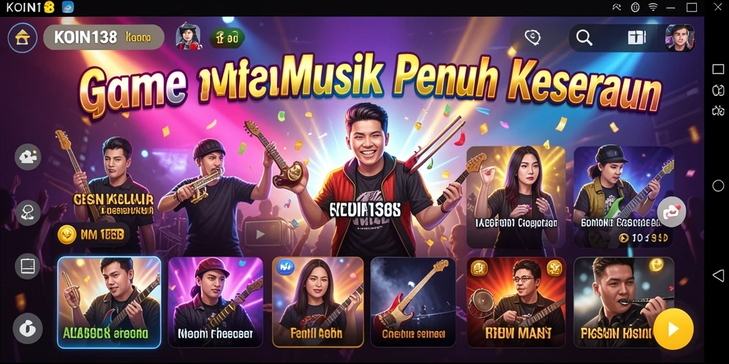 Tampilan gameplay yang menarik di KOIN138 menunjukkan interaksi musik.