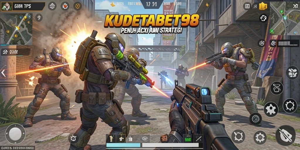 Screenshot menunjukkan aksi mendebarkan dalam game TPS KUDETABET98.