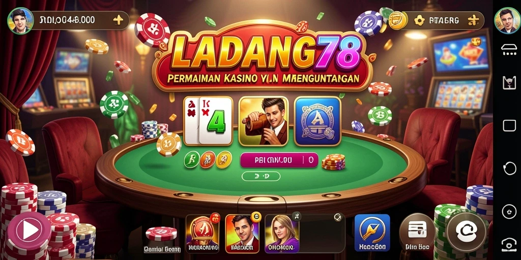 Screenshot LADANG78 menampilkan gameplay Kasino yang mendebarkan dan interaktif.