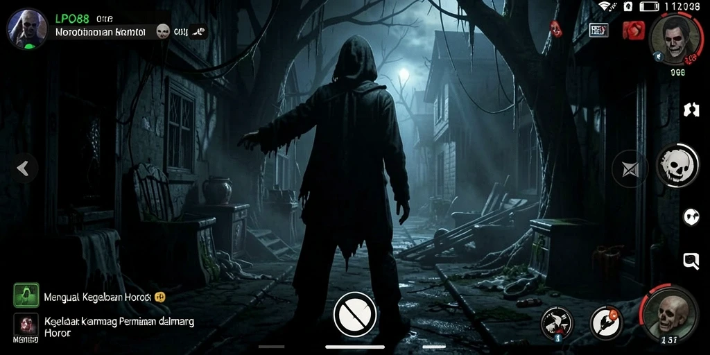 Tampilan gameplay LPO88 yang menegangkan dan atmosfer horor yang kental.
