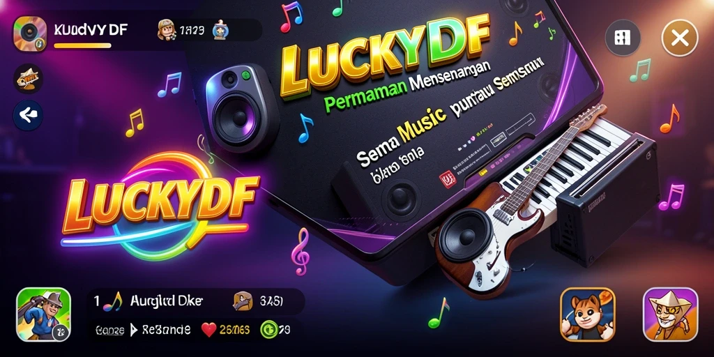 Screenshot utama LUCKYDF menampilkan gameplay interaktif yang seru.