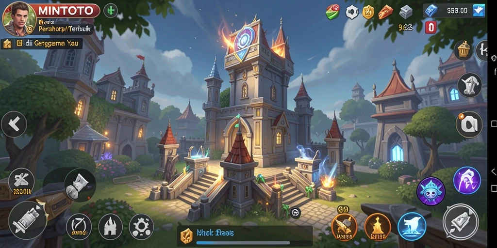 Tampilan menakjubkan dari gameplay Tower Defense MINTOTO.