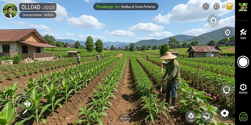 Tampilan menarik dari gameplay OLLO4D yang menampilkan aktivitas bertani.