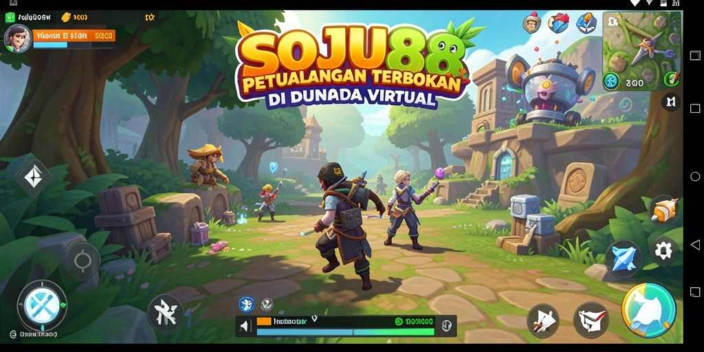 Screenshot gameplay SOJU88 yang menampilkan petualangan di dunia terbuka.