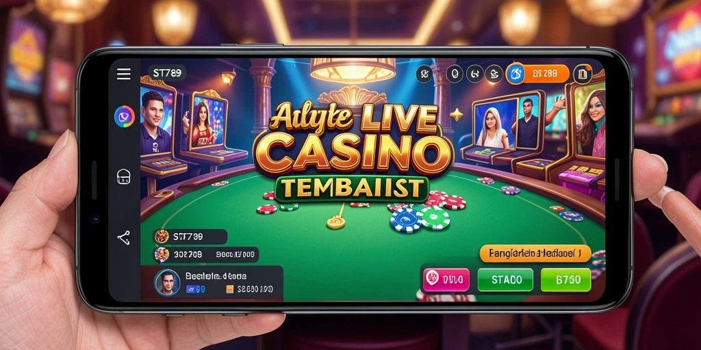Tampilan menarik gameplay Live Casino di ST789.